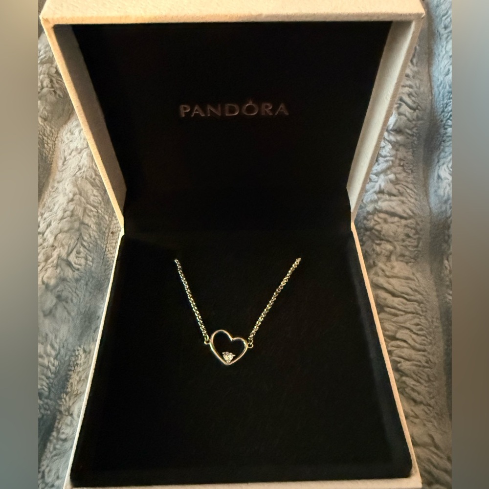 Pandora Silver Heart Pendant Necklace